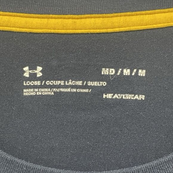 Under Armour Shirt Mens Medium Blue Project Rock Brahma Bull Heatgear Loose Fit - Picture 3 of 8